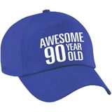 Awesome 90 year old verjaardag pet / cap blauw voor dames en heren - baseball cap - verjaardags cadeau - petten / caps