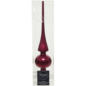 Glazen kerstpiek/kerstboom piek framboos roze (magnolia) - Kerstversiering kerstboom toppers