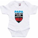 Papa allergrootste held tekst baby rompertje wit jongens en meisjes - Kraamcadeau/ Vaderdag cadeau - Babykleding