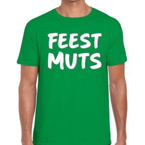 Feestmuts fun tekst t-shirt groen heren - heren tekst shirt Feestmuts