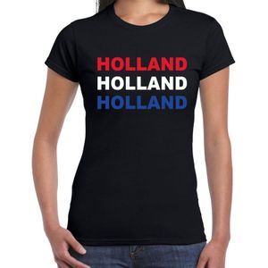 Holland / Nederland t-shirt zwart voor dames - EK - WK / Koningsdag shirt / kleding