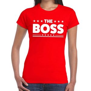 The Boss tekst t-shirt rood dames - dames shirt The Boss
