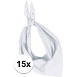 15x Zakdoek bandana wit - hoofddoekjes