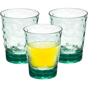 Leknes Drinkglas Gloria - 1x - transparant groen - onbreekbaar kunststof - 470ml -camping/verjaardag