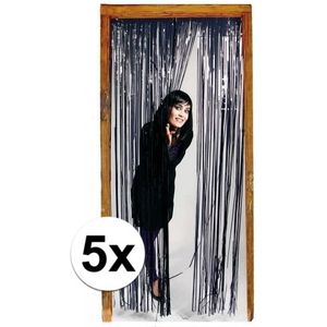 5x Zwarte versiering deurgordijn - deurversiering