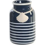 Items badkamer accessoires set drinkbeker/zeeppompje - blauw/wit