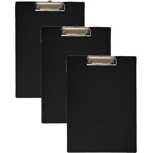 Set van 10x stuks clipboards zwart A4 formaat - Klembord voor documenten - van Pvc