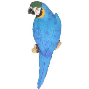 Dierenbeelden Ara papegaai blauwe vogel - Decoratie beeldje vogel blauw 30 cm