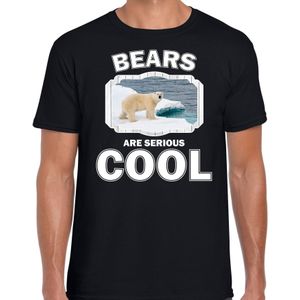 Dieren ijsberen t-shirt zwart heren - bears are serious cool shirt - cadeau t-shirt ijsbeer/ ijsberen liefhebber