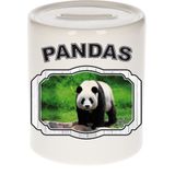 Dieren liefhebber grote panda spaarpot  9 cm jongens en meisjes - keramiek - Cadeau spaarpotten pandaberen liefhebber