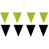 Zwart/Groene feest punt vlaggetjes pakket - 120 meter - slingers/ vlaggenlijn