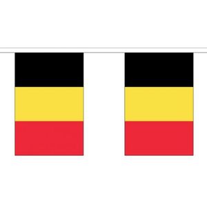 3x Buiten vlaggenlijn Belgie 3 meter - Belgische vlag - Supporter feestartikelen - Landen decoratie en versieringen