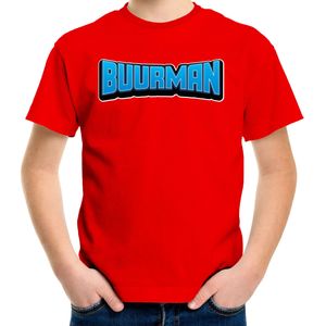 Bellatio Decorations Verkleed t-shirt voor kinderen - buurman - rood - carnaval/feestkleding