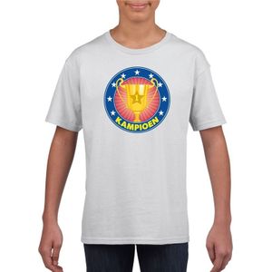 Wit kampioen t-shirt voor kinderen