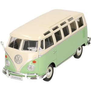 Modelauto Volkswagen T1 Samba Van busje groen 1:24 - speelgoed auto schaalmodel
