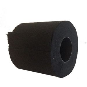 2x Zwart toiletpapier rol 140 vellen - Zwart thema feestartikelen decoratie - WC-papier/pleepapier