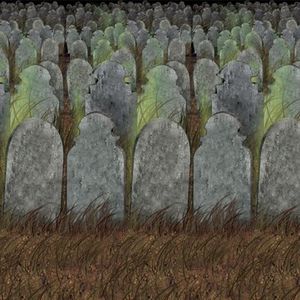 Halloween scenesetter begraafplaats - Wanddecoratie grafstenen