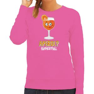 Bellatio Decorations Apres ski sweater dames - aperol supertoll - roze - wintersport - aperol spritz