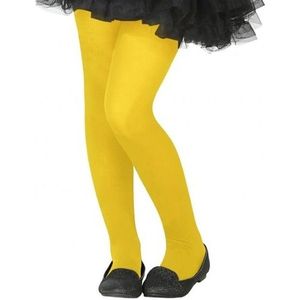 Neon gele verkleed panty voor kinderen