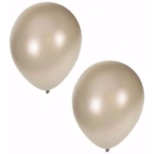40x stuks metallic zilveren ballonnen 36 cm - Verjaardag party feestartikelen en versiering