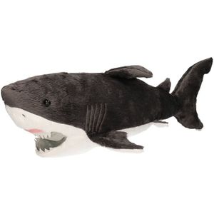 Pluche Grote Witte Haai Knuffel 54 cm - Witte Haaien Zeedieren Knuffels - Speelgoed Voor Kinderen