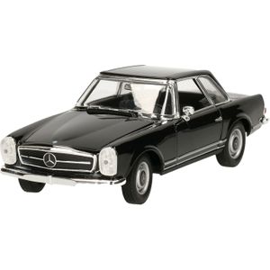 Welly Modelauto - Mercedes-Benz 230SL 1963 - zwart - 18 x 7 x 5 cm