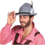Verkleed hoedje voor Oktoberfest/duits/tiroler - 3x - grijs - volwassenen - Carnaval