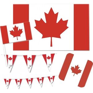 Feestartikelen Canada versiering pakket - Canada landen thema decoratie - Canadese vlag