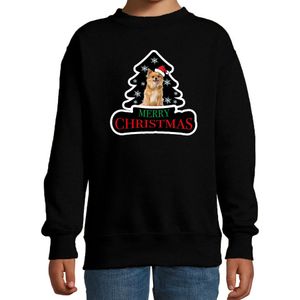Dieren kersttrui chihuahua zwart kinderen - Foute honden kerstsweater jongen/ meisjes - Kerst outfit dieren liefhebber