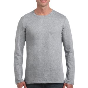 Basic heren t-shirt grijs met lange mouwen - Herenkleding - herenshirt met lange mouw