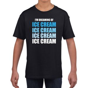 Dreaming of ice cream fun t-shirt - zwart - kinderen - Feest outfit / kleding / shirt