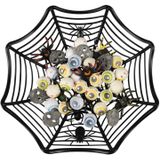 Set van 5x stuks zwarte spinnenweb snoepschaal 27 cm - Halloween decoratie/accessoires/versiering - Spinnen web schaal zwart
