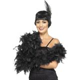 Luxe zwarte veren boa 80 gram - Verkleedkleding accessoires