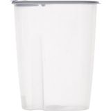 Voedselcontainer strooibus - grijs en wit - 2,2 liter - kunststof - 20 x 9,5 x 23,5 cm