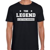 The legend is getting married t-shirt zwart voor heren - cadeau / kado shirt voor vrijgezellenfeest / huwelijk