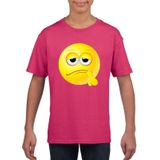 emoticon/ emoticon t-shirt bedenkelijk roze kinderen