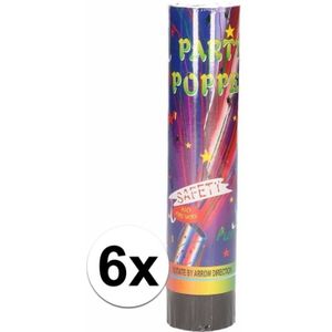 6x Party popper confetti 20 cm - confetti kanonnen