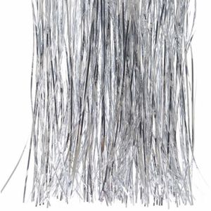 5x Kerstboom decoratie folie slierten zilver - Tinsel kerstboom slingers 40 x 50 cm 5 stuks