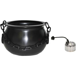 Heksen ketel/kookpot diameter 24 cm met rookmachine/mist maker met 3-kleuren