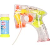 Cepewa Bellenblaas speelgoed pistool - 2x - met LED licht - 17 cm - plastic - buiten/fun/verjaardag