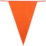 2x stuks oranje Holland plastic groot formaat vlaggetjes/vlaggenlijnen van 10 meter. Koningsdag/supporters feestartikelen en versieringen