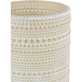 Countryfield Luxe theelichthouder - 2x stuks - Aurora - glas - creme wit/goud - D10 x H12 cm