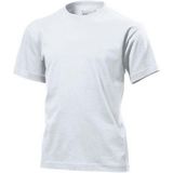 Set van 4x stuks basic wit kinder t-shirt 100% katoen - Voordelige t-shirts voor jongens en meisjes, maat: M (134-140)