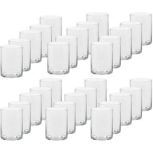 30x Hoge Theelichthouders/Waxinelichthouders van Glas 5,5 X 6,5 cm - Glazen Kaarsenhouders