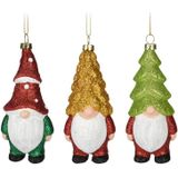 Home and Styling kersthanger gnome/dwerg/kabouter - kunststof - 12,5 cm