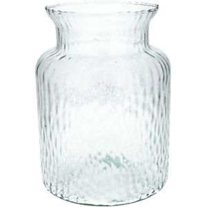 Bloemenvaas Base - helder transparant glas - D19 x H25 cm - decoratieve vaas - bloemen/takken