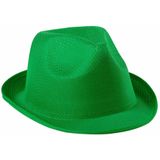 Carnaval verkleed trilby hoedje - groen - polyester - volwassenen/heren/dames