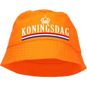 Koningsdag bucket hat voor dames en heren - oranje - vissershoedje