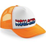 2x stuks oranje snapback cap/ truckers pet Holland dames en heren - supporter - Koningsdag/ EK/ WK caps