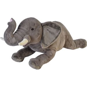 Pluche dieren knuffels grote Afrikaanse olifant van 76 cm - Knuffeldieren speelgoed